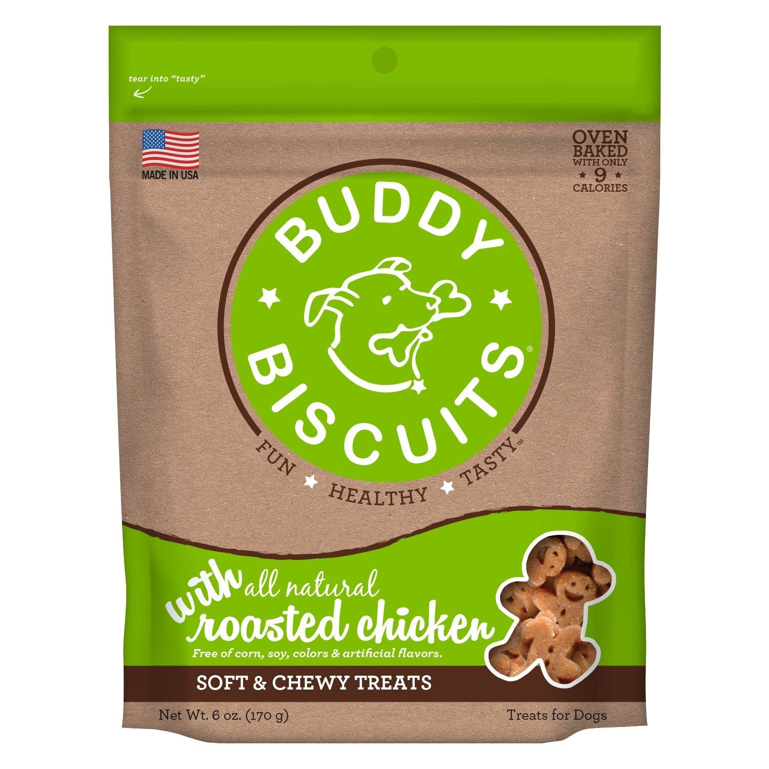 Buddy Biscuits Original Chicken Soft and Chewy Dog Treats - 6 oz Bag  