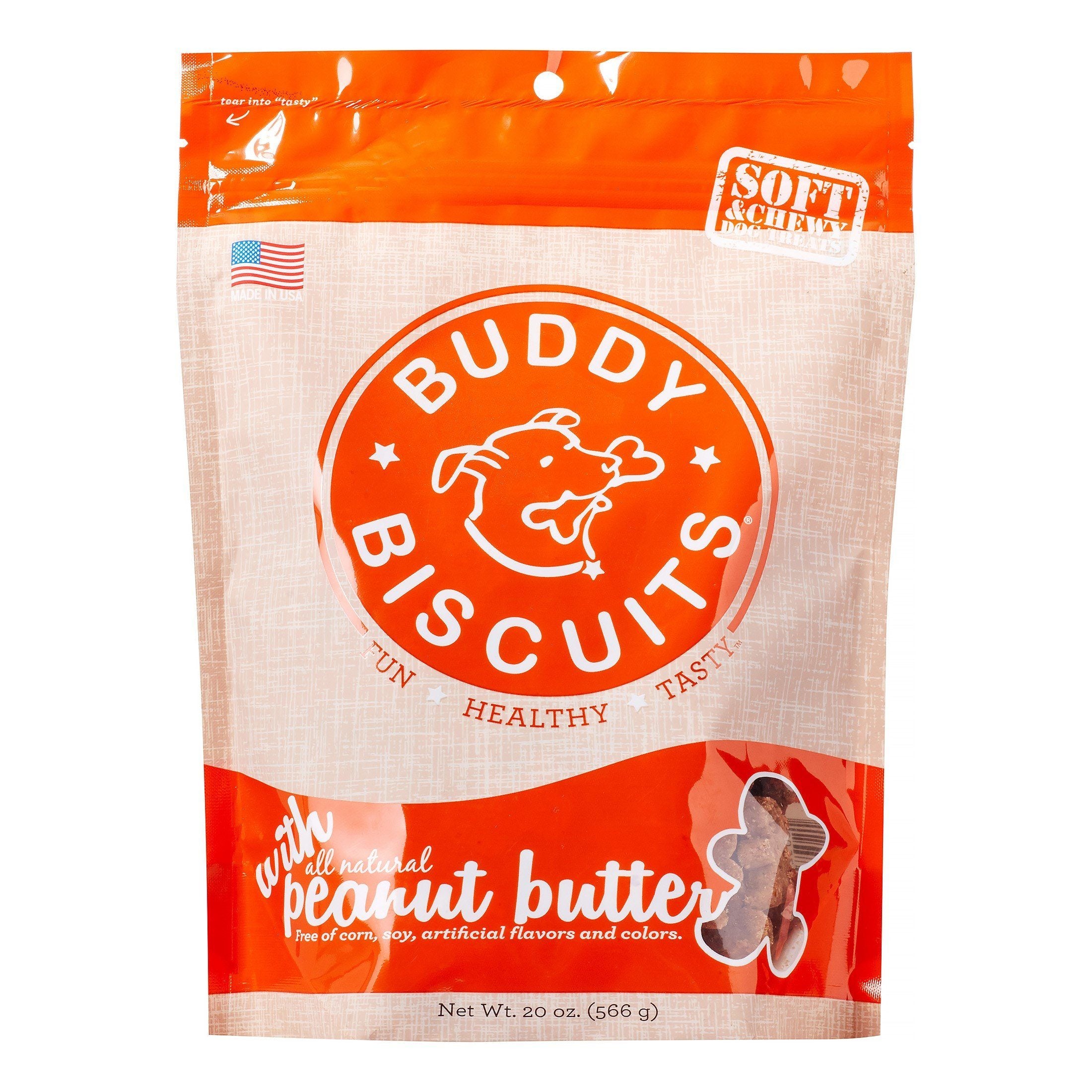 Buddy Biscuits Original Peanut Butter Soft and Chewy Dog Treats - 20 oz Bag  