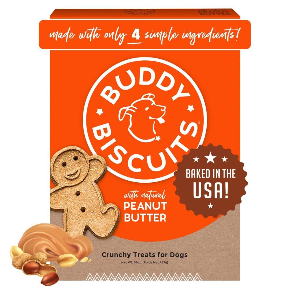 Buddy Biscuits Peanut Butter Original Baked Dog Treats - 16 oz Bag  