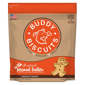 Buddy Biscuits Peanut Butter Original Baked Dog Treats - 3.5 lb Bag