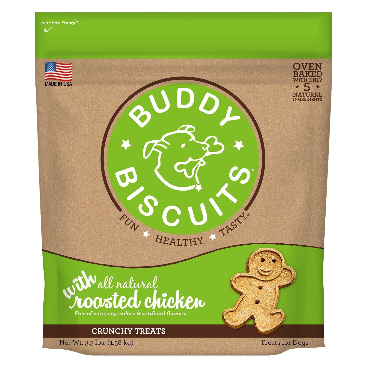 Buddy Biscuits Roasted Chicken Original Baked Dog Treats - 3.5 lb Bag  