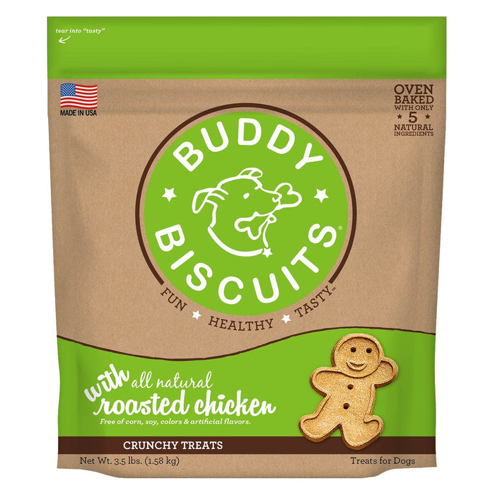 Buddy Biscuits Roasted Chicken Original Baked Dog Treats - 3.5 lb Bag