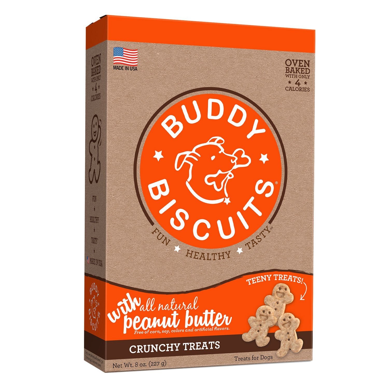 Buddy Biscuits Teeny Peanut Butter Original Baked Dog Treats - 8 oz Bag  