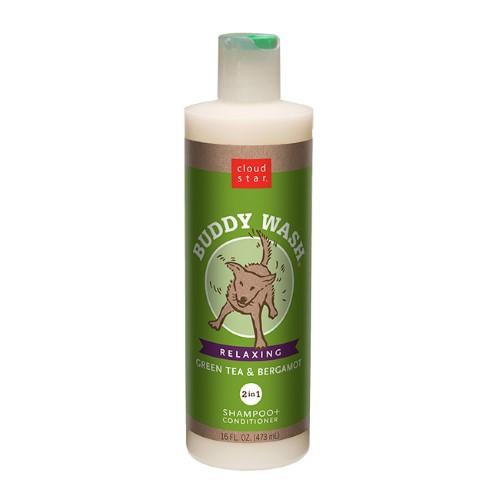 Buddy Wash Green Tea & Bergamot Shampoo Cat and Dog Shampoo and Conditioner - 16 oz Bottle  