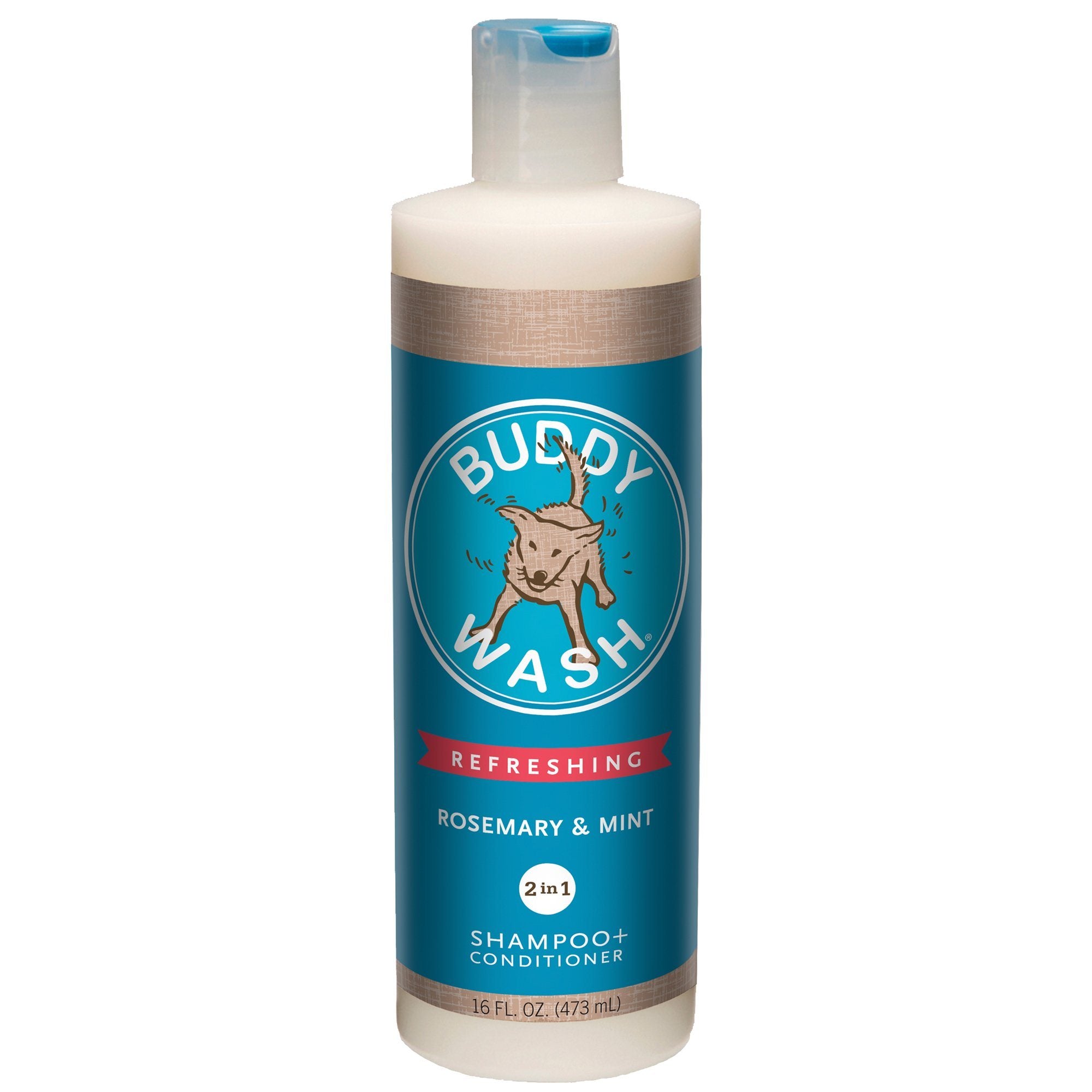 Buddy Wash Rosemary & Mint Shampoo Cat and Dog Shampoo and Conditioner - 16 oz Bottle  