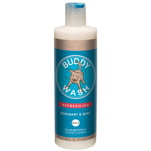 Buddy Wash Rosemary & Mint Shampoo Cat and Dog Shampoo and Conditioner - 16 oz Bottle