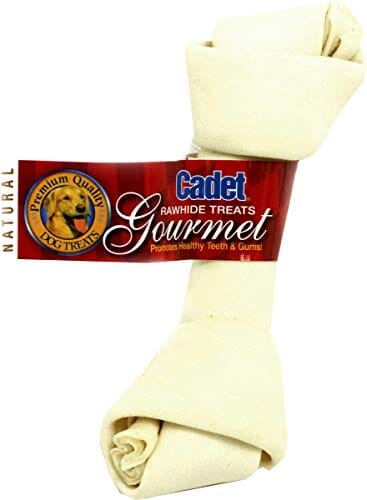 Cadet Gourmet Knotted Rawhide Bone Natural Dog Chews - Natural - 6 - 7 In  