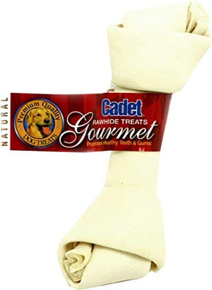 Cadet Gourmet Knotted Rawhide Bone Natural Dog Chews - Natural - 6 - 7 In