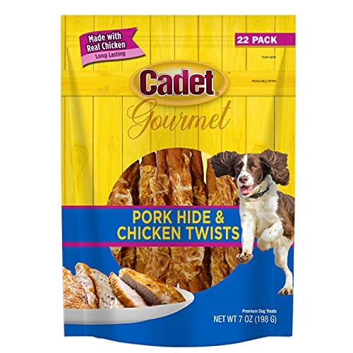 Cadet Gourmet Porkhide & Chicken Twists Natural Dog Chews - Chicken - 7 Oz - 22 Pack