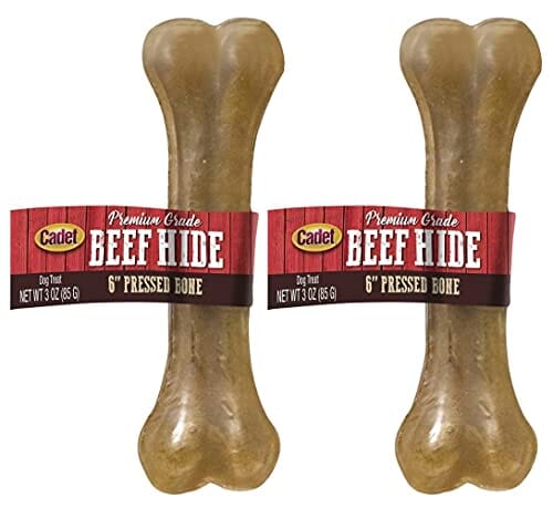 Cadet Gourmet Pressed Rawhide Bone Natural Dog Chews - 6 In  