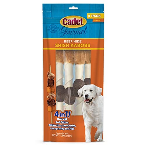 Cadet Gourmet Triple Flavored Shish Kabobs Natural Dog Chews - Chicken Liver and Sweet ...