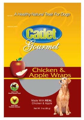 Cadet Gourmet Wraps Natural Dog Treats - Chicken and Apple - 3 Oz  