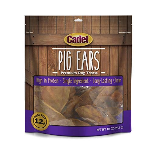 Cadet Oven Roasted Pig Ears Value Pack Natural Dog Chews - 12 Pack  