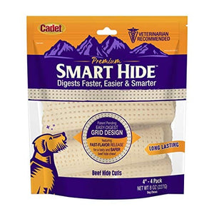 Cadet Premium Smart Hide Curls Natural Dog Chews - Beef - 4 In - 4 Pack