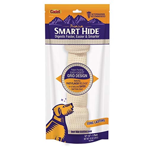 Cadet Premium Smart Hide Knotted Bone Natural Dog Chews - Beef - 12 - 13 In  