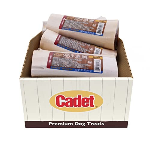 Cadet Stuffed Shin Bone Natural Dog Chews - Beef - 5-6 In - 18 Pack  