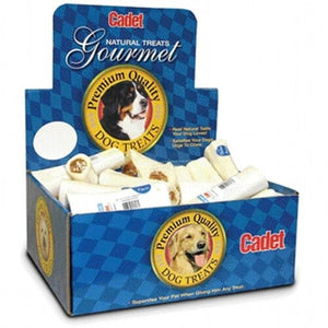Cadet Stuffed Shin Bone Natural Dog Chews - Chicken - 5-6 In - 18 Pack