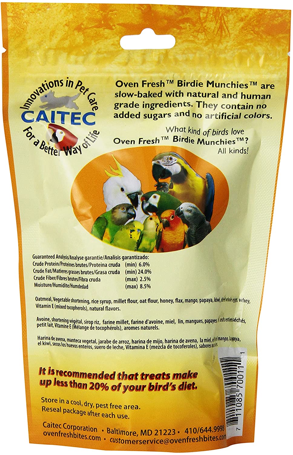 Caitec Baked Tropi-Fruit Medley Munchies Bird Treats - 4 oz - Case of 12  