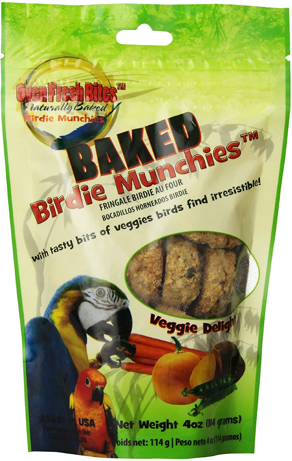 Caitec Baked Veggie Delight Munchies Bird Treats - 4 oz - Case of 12  