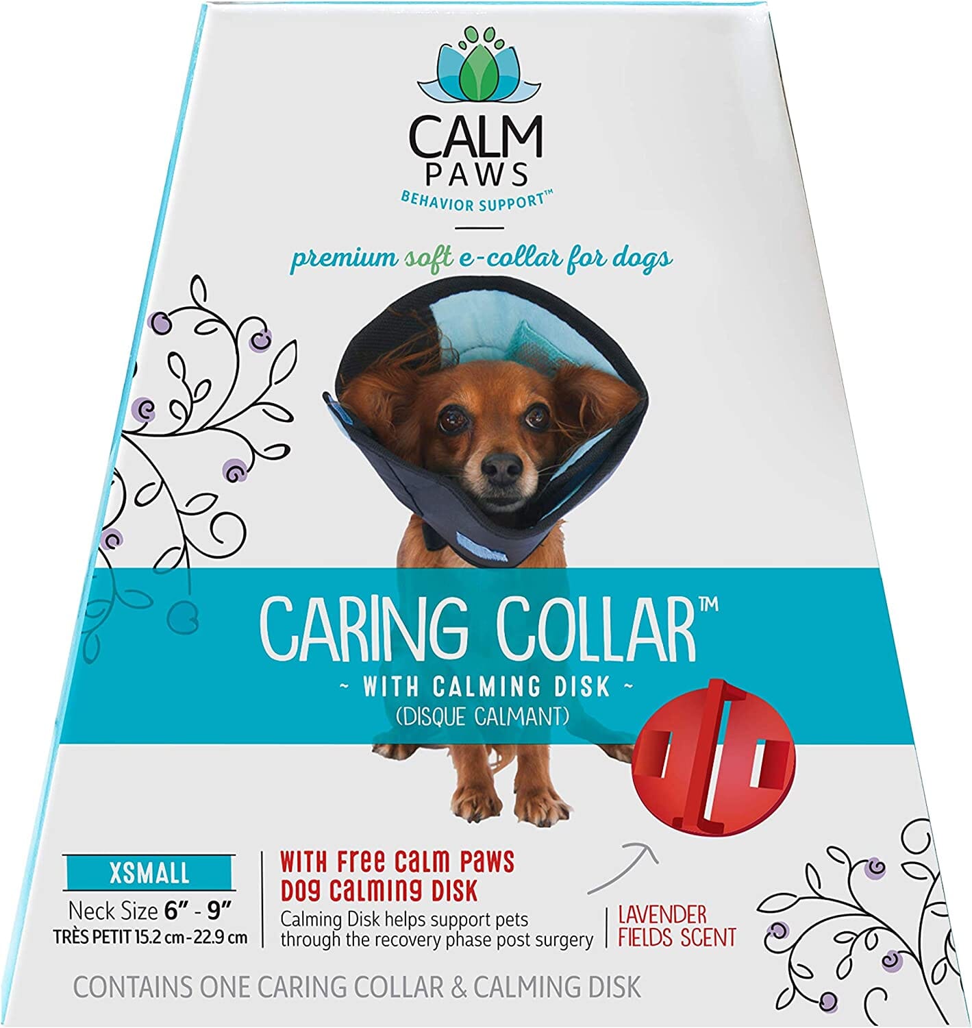 Calm Paws Caring Dog Collar with Calming Disk for Dog - Extra Small  