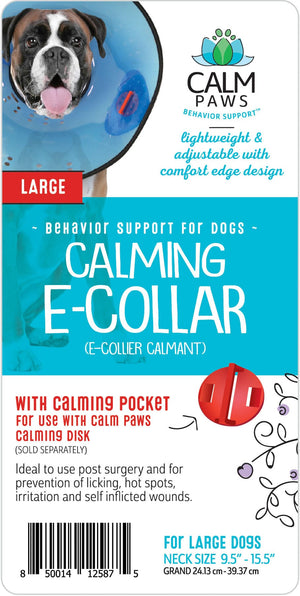 Calm Paws Dog E-Collar - Blue - Large - 9.5 - 15.5 In