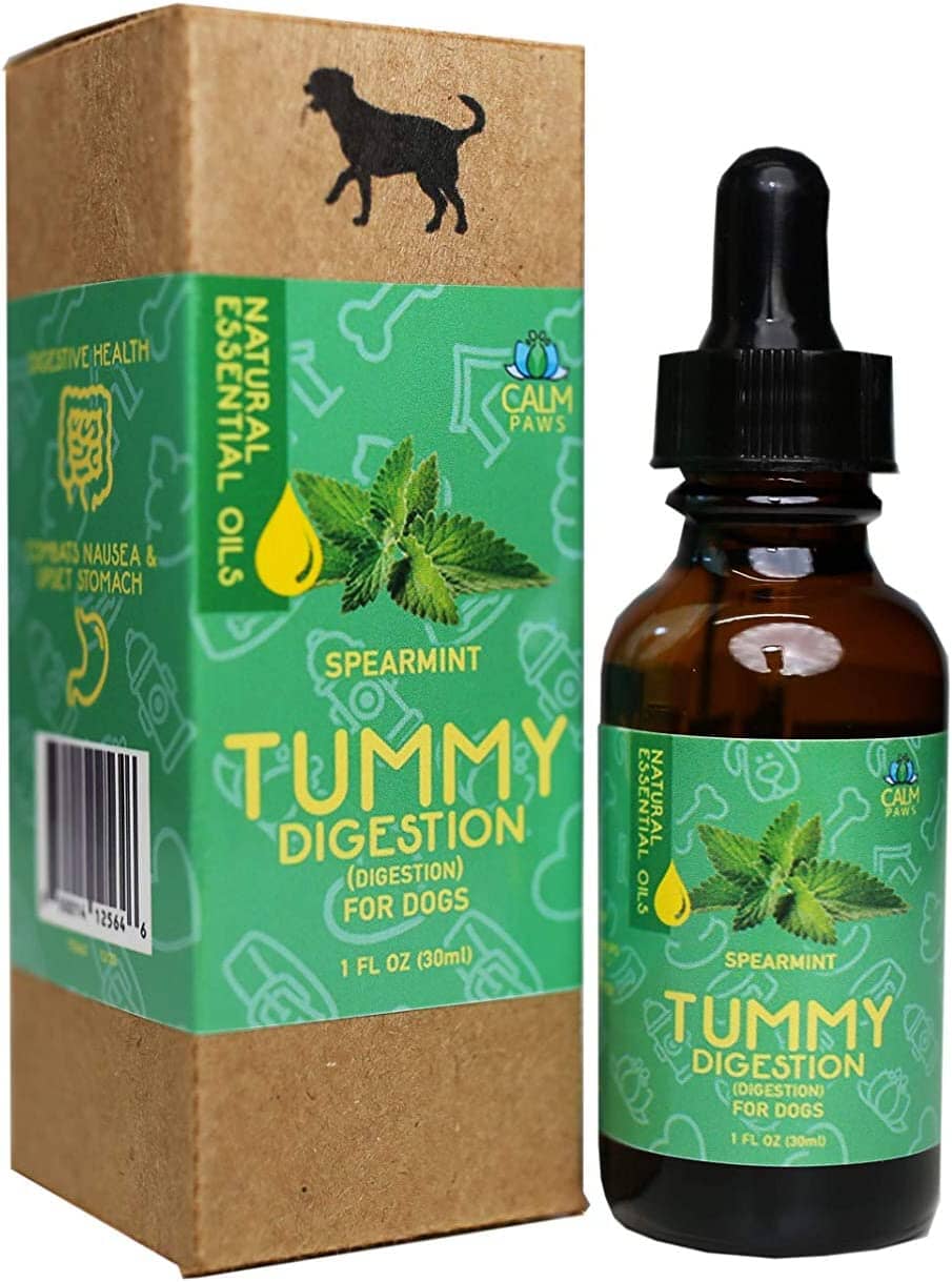 Calm Paws Essential Oil Tummy Digestion Supplements for Dogs - Spearmint - 1 Oz  