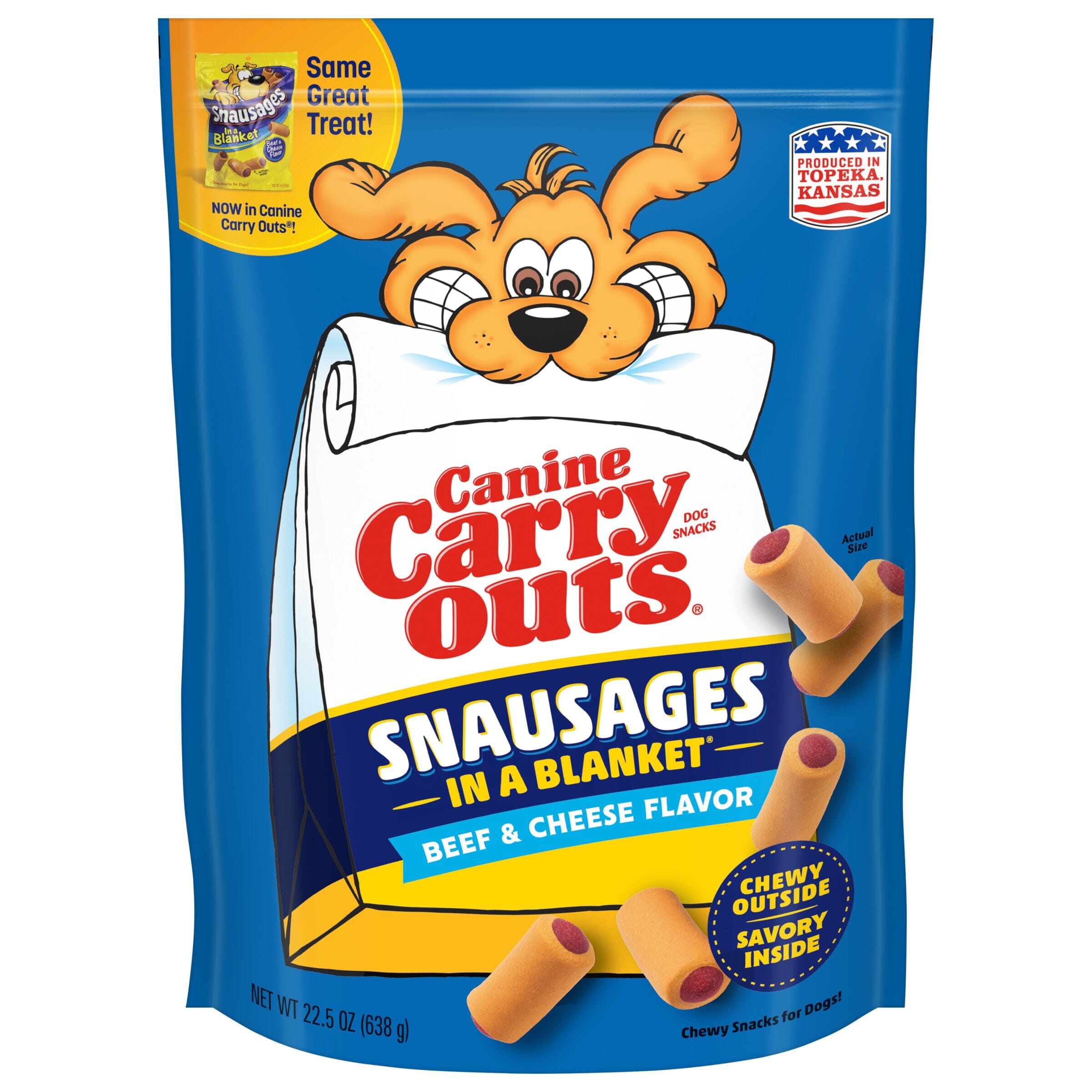Canine Carry Outs Snausages in a Blanket Dog Treats Beef & Cheese - 22.5 Oz  