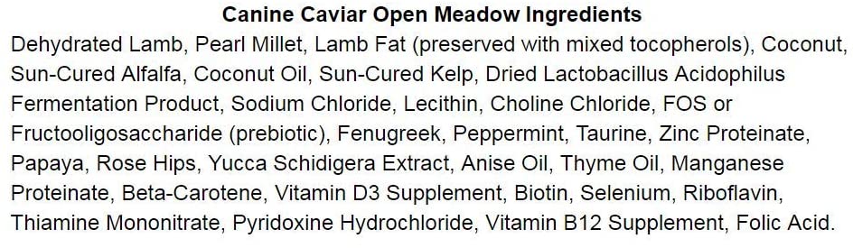 Canine Caviar Open Meadow All Life Stages Lamb & Pearl Millet Dry Dog Food - 11 lb Bag  