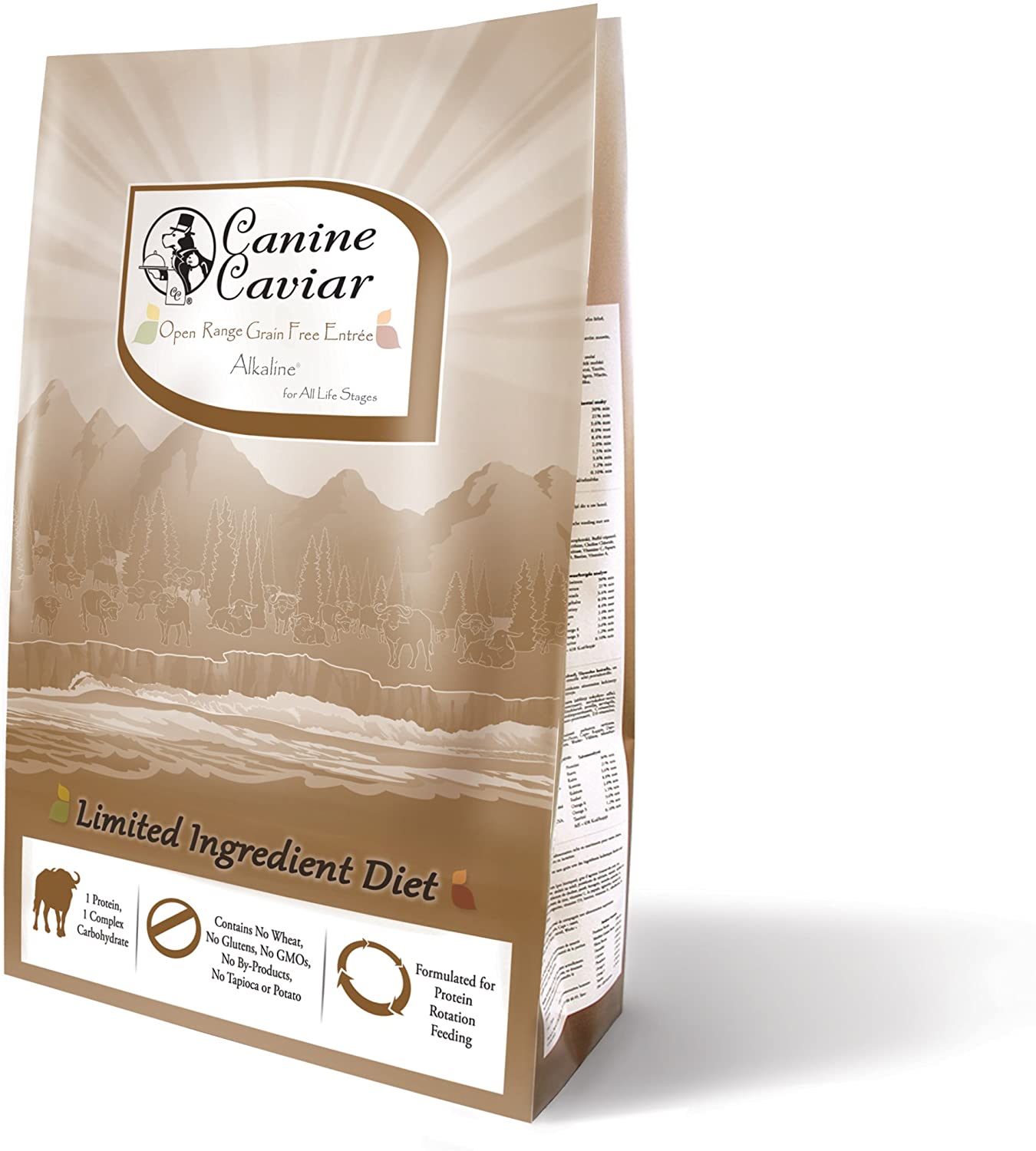 Canine Caviar Open Range Grain-Free Buffalo All Life Stages Dry Dog Food - 11 lb Bag  