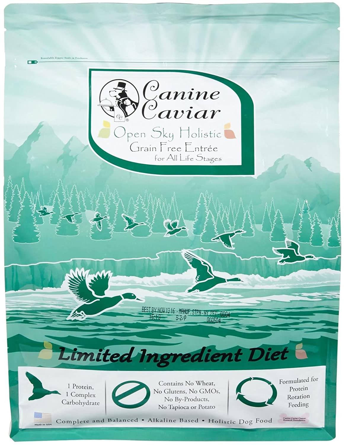 Canine Caviar Open Sky Grain-Free All Life Stages Duck & Quinoa Dry Dog Food - 4.4 lb Bag  