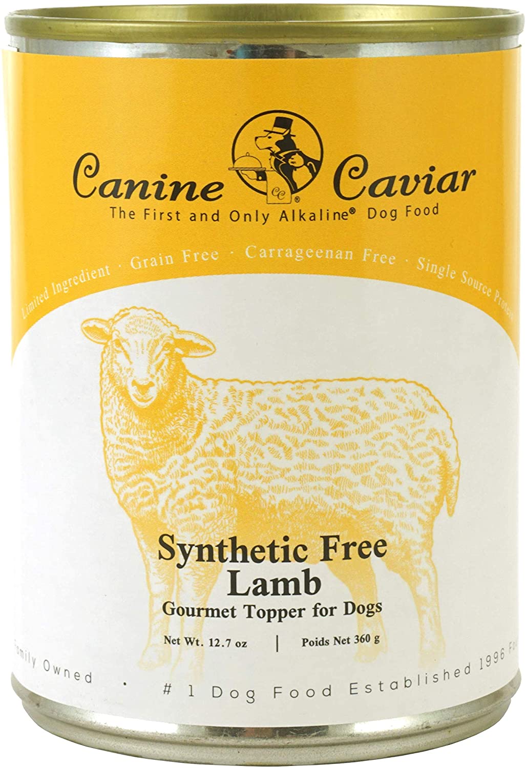 Canine Caviar Synthetic Free and Grain Free Lamb Canned Dog Food - 12.7 oz - Case of 12  