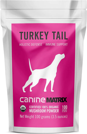 Canine Matrix 100gram (4oz) Turkey Tail Organic Mushroom Dog Supplements - 4 oz