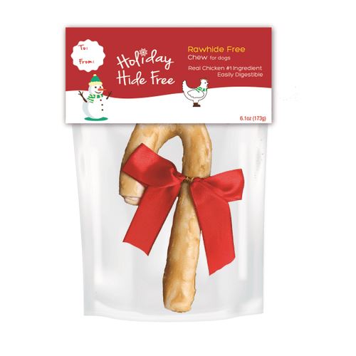 Canine Naturals Chicken Candy Cane Natural Dog Chews - 6-7 Inch - 4.5 oz  