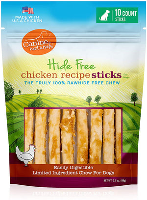 Canine Naturals Hide-Free Chicken Dog Bully Sticks - 5 Inch - 3.5 oz - 10 Count