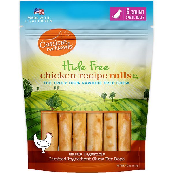 Canine Naturals Hide-Free Chicken Natural Dog Chews - 4 Inch - 2 oz - 30 Count  