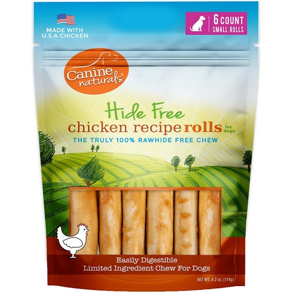 Canine Naturals Hide-Free Chicken Natural Dog Chews - 4 Inch - 2 oz - 30 Count