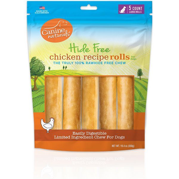 Canine Naturals Hide-Free Chicken Rolls Natural Dog Chews - 7 Inch - 3.8 oz - 21 Count