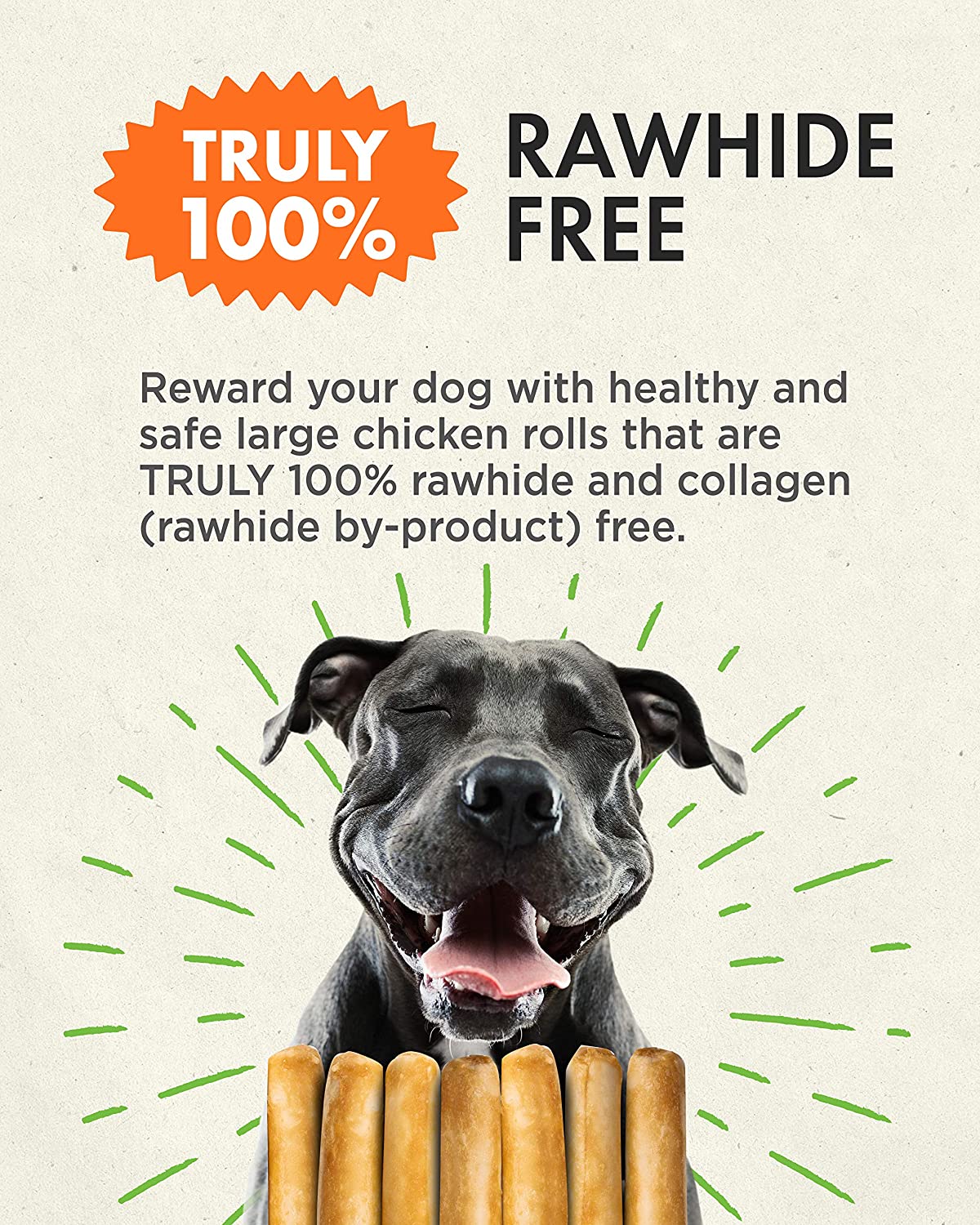 Canine Naturals Hide-Free Chicken Rolls Natural Dog Chews - 7 Inch - 7.6 oz - 2 Count  