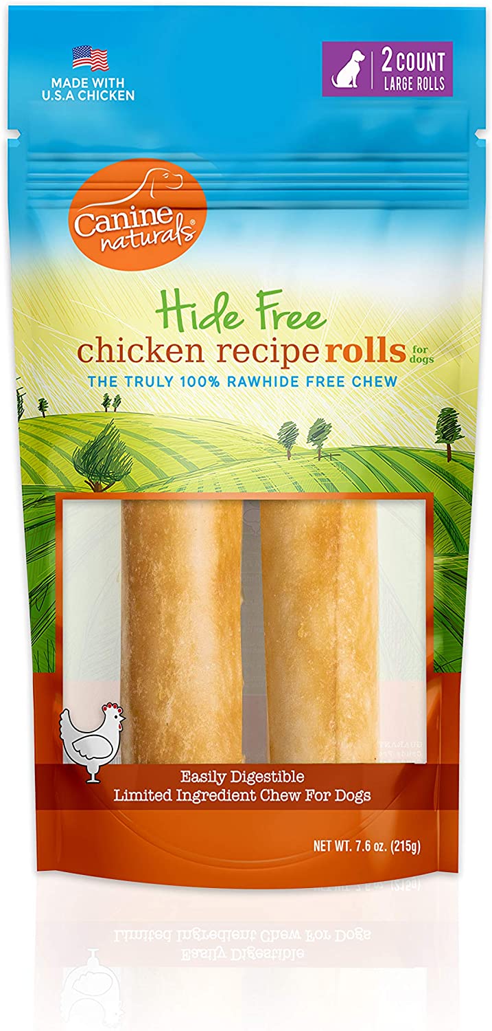 Canine Naturals Hide-Free Chicken Rolls Natural Dog Chews - 7 Inch - 7.6 oz - 2 Count  