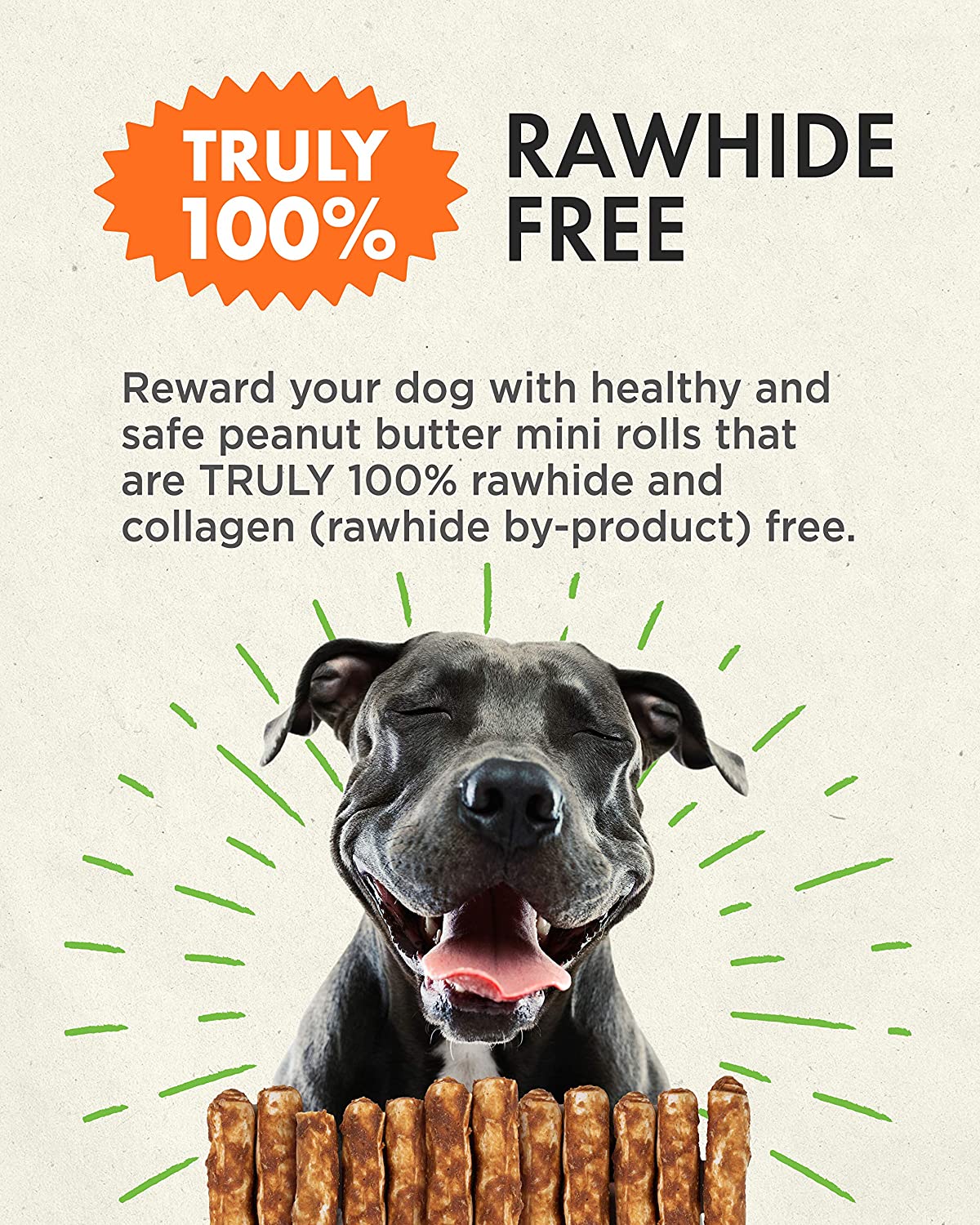 Canine Naturals Hide-Free Mini Roll Peanut Butter Chewy Dog Treats - 2.5 Inch - 4.2 oz - 6 Count  