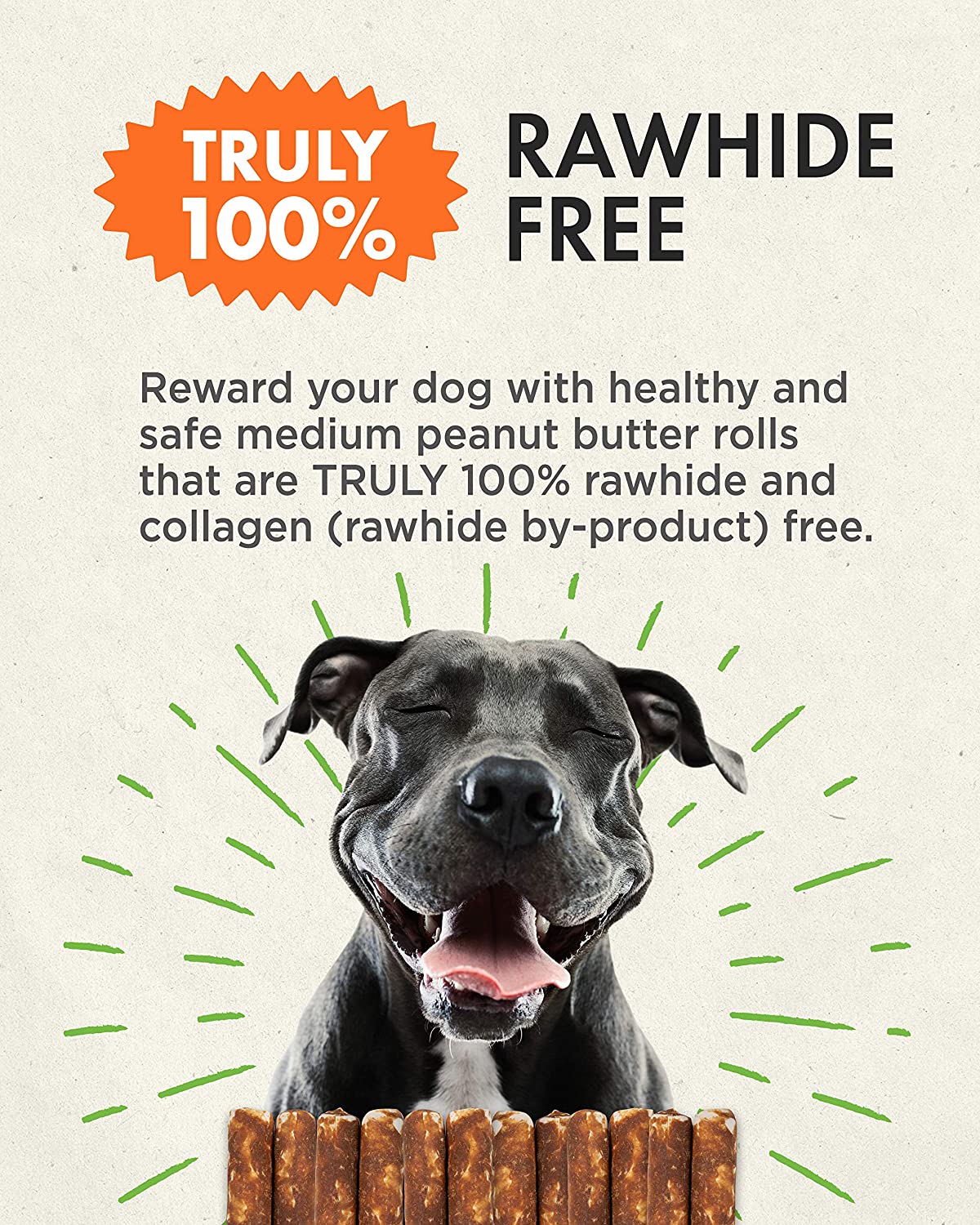 Canine Naturals Hide-Free Peanut Butter Chewy Dog Treats - 4 Inch - 4.2 oz - 2 Count  