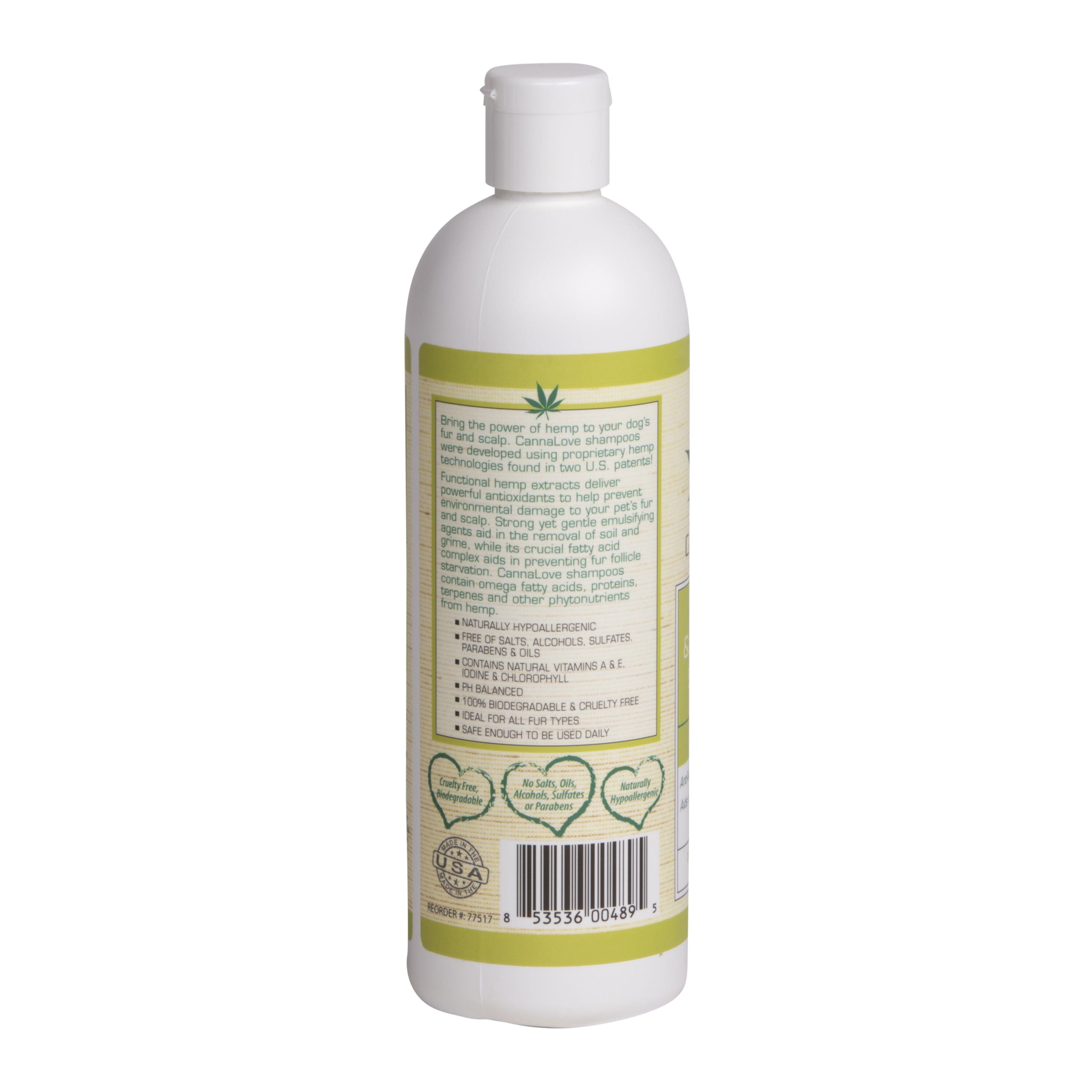 CannaLove Allergy & Itch Relief Hemp Infused Dog Shampoo - 16 Oz  