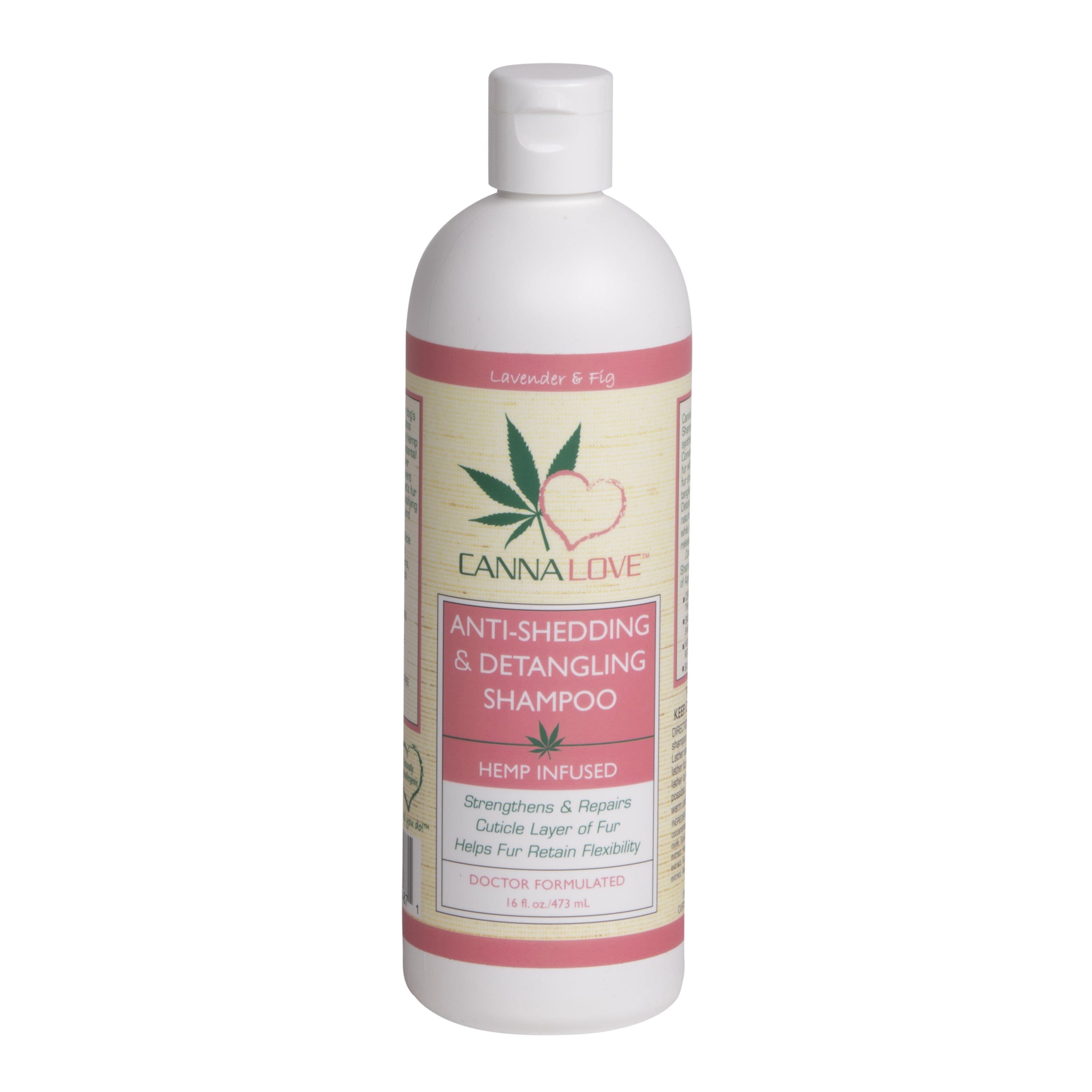 CannaLove Anti-Shedding & Detangling Hemp Infused Dog Shampoo - 16 fl Oz  