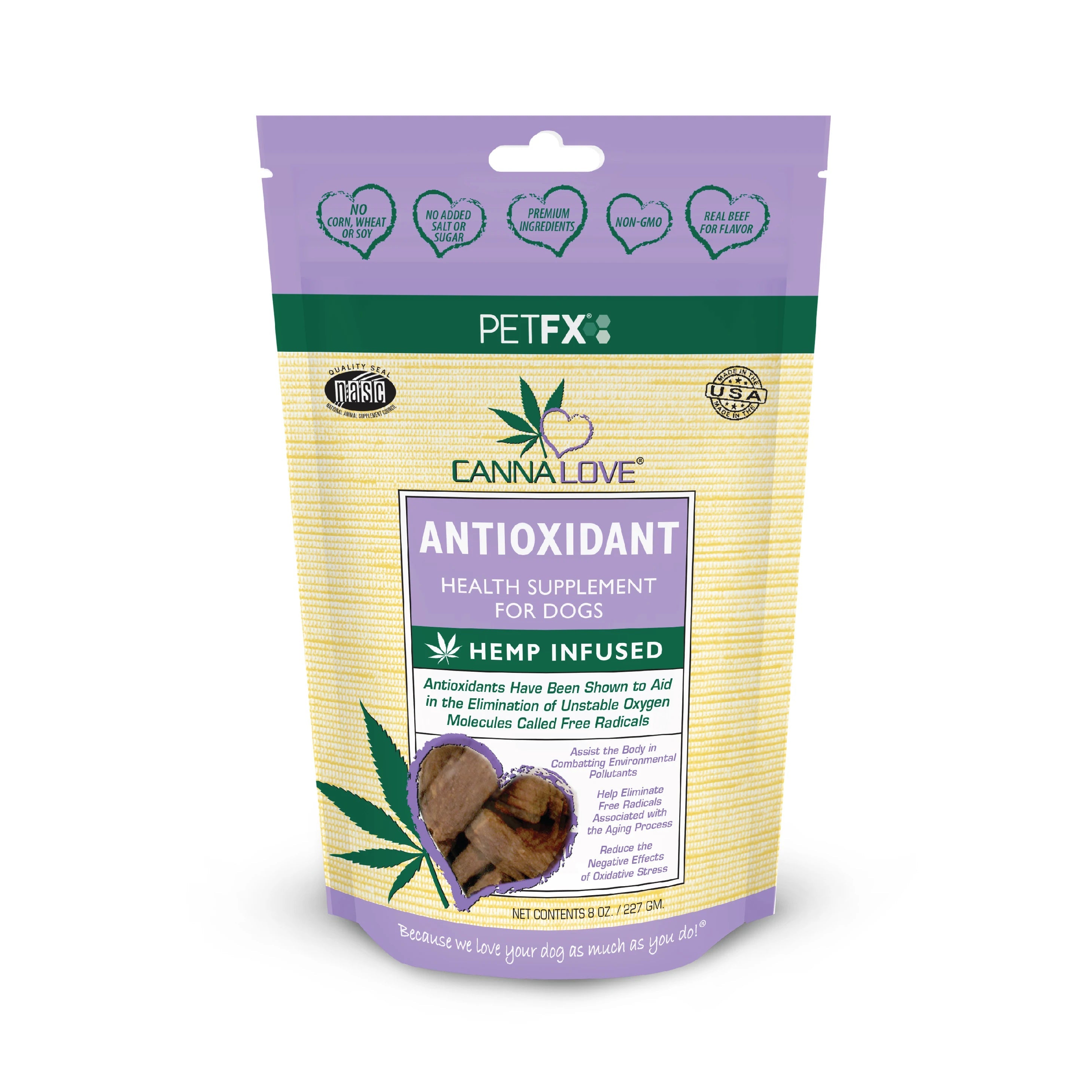 CannaLove Antioxidant Hemp Infused Dog Supplement Sticks - 8 Oz  