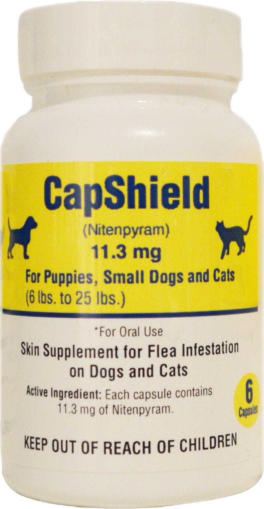 Capshield Flea and Tick Protection Tablets for Dogs & Cats - 6 - 25 Lbs - 6 Count  