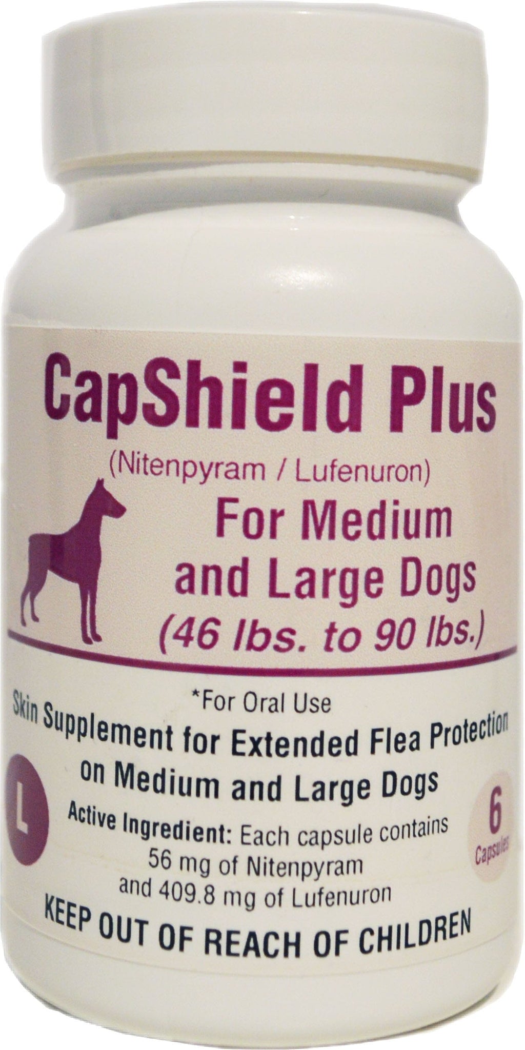Capshield Plus Flea and Tick Protection Tablets for Dogs - 46 - 90 Lbs - 6 Count  