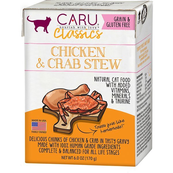 Caru Cat Chicken & Crab Stew Wet Cat Food - 6 oz - Case of 12  