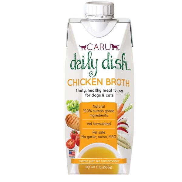 Caru Daily Dish Chicken Broth Canned Cat and Dog Food - 17.6 oz - Case of 12  