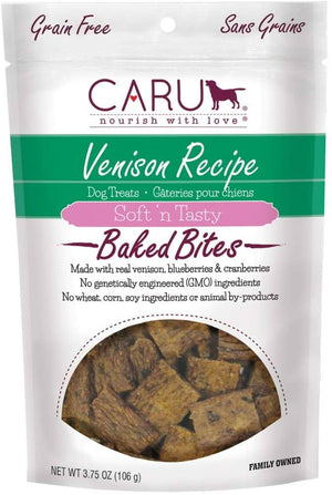 Caru Natural Venison Recipe Bites Soft and Chewy Cat Treats - 4 oz