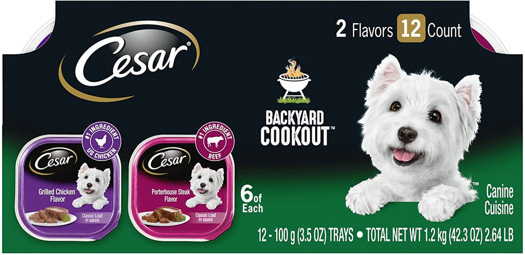Cesar Canine Cuisine Backyard Cookout Multi-Pack Wet Dog Food - 3.5 oz - Case of 24  
